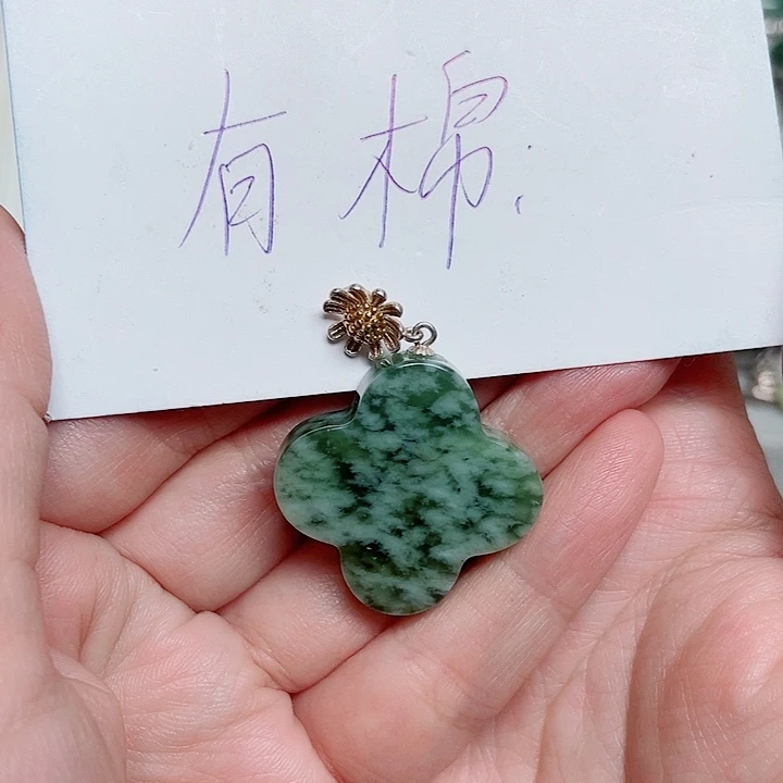 银S925镶嵌透闪石-蛇纹石玉颈饰