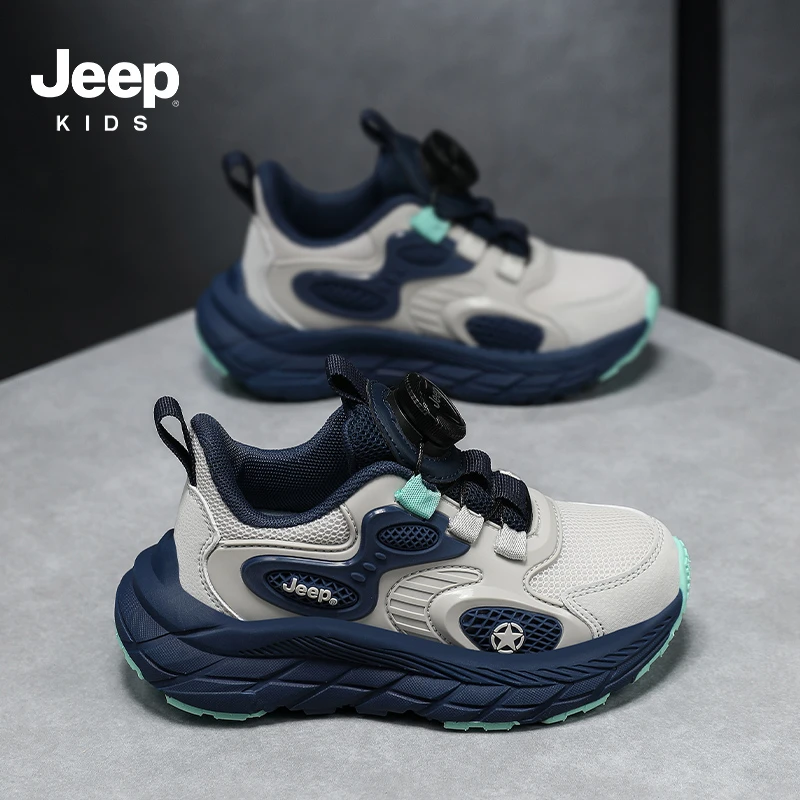 【断码清仓】jeep男童网面透气运动鞋秋冬户外中大童防滑软底跑步鞋