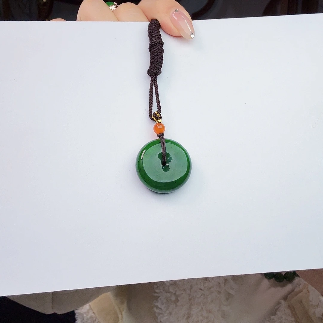 颈饰未镶嵌和田玉（碧玉）文***少平安扣