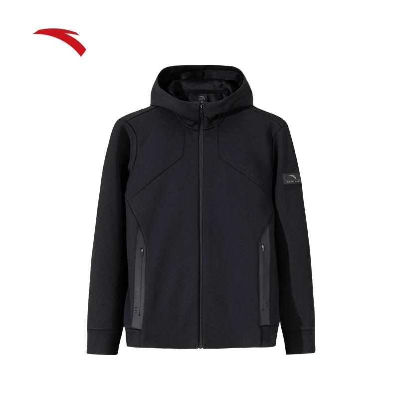 安踏加绒运动外套男士冬季新款健身跑步连帽运动服上衣152447723N