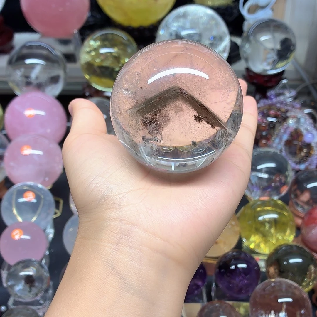 未镶嵌珠宝半成品水晶红幽灵山65