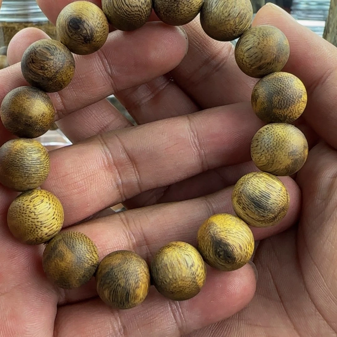 沉香手串卡1.4圆珠单圈