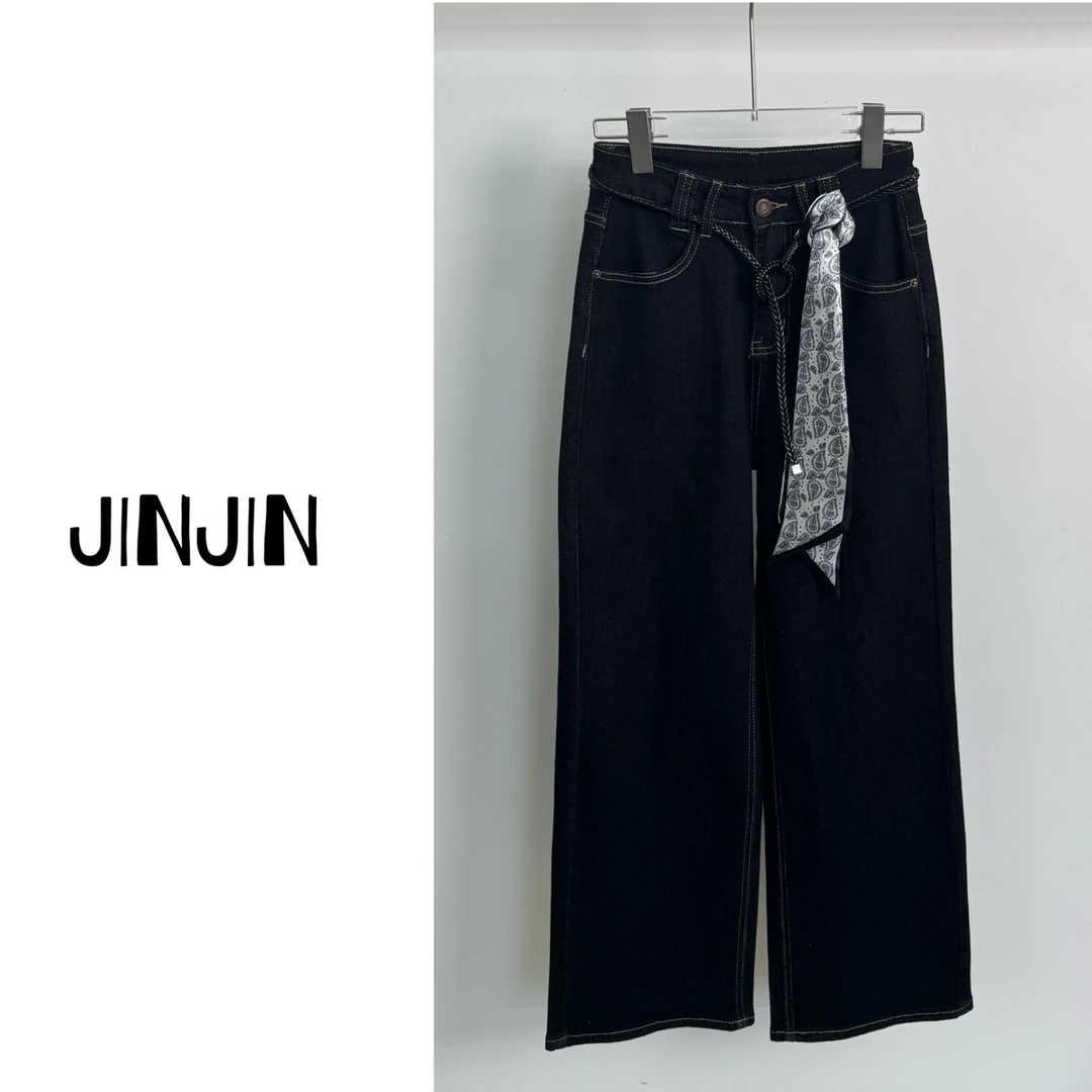 【JINJIN】2025秋冬新款小众设计款牛仔长裤（7588）NO退NO换