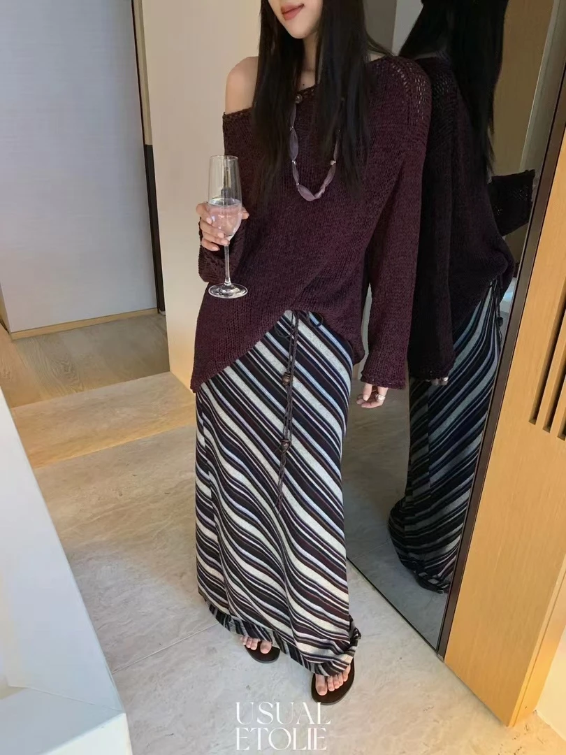 101-----199松驰感撞色针织衫