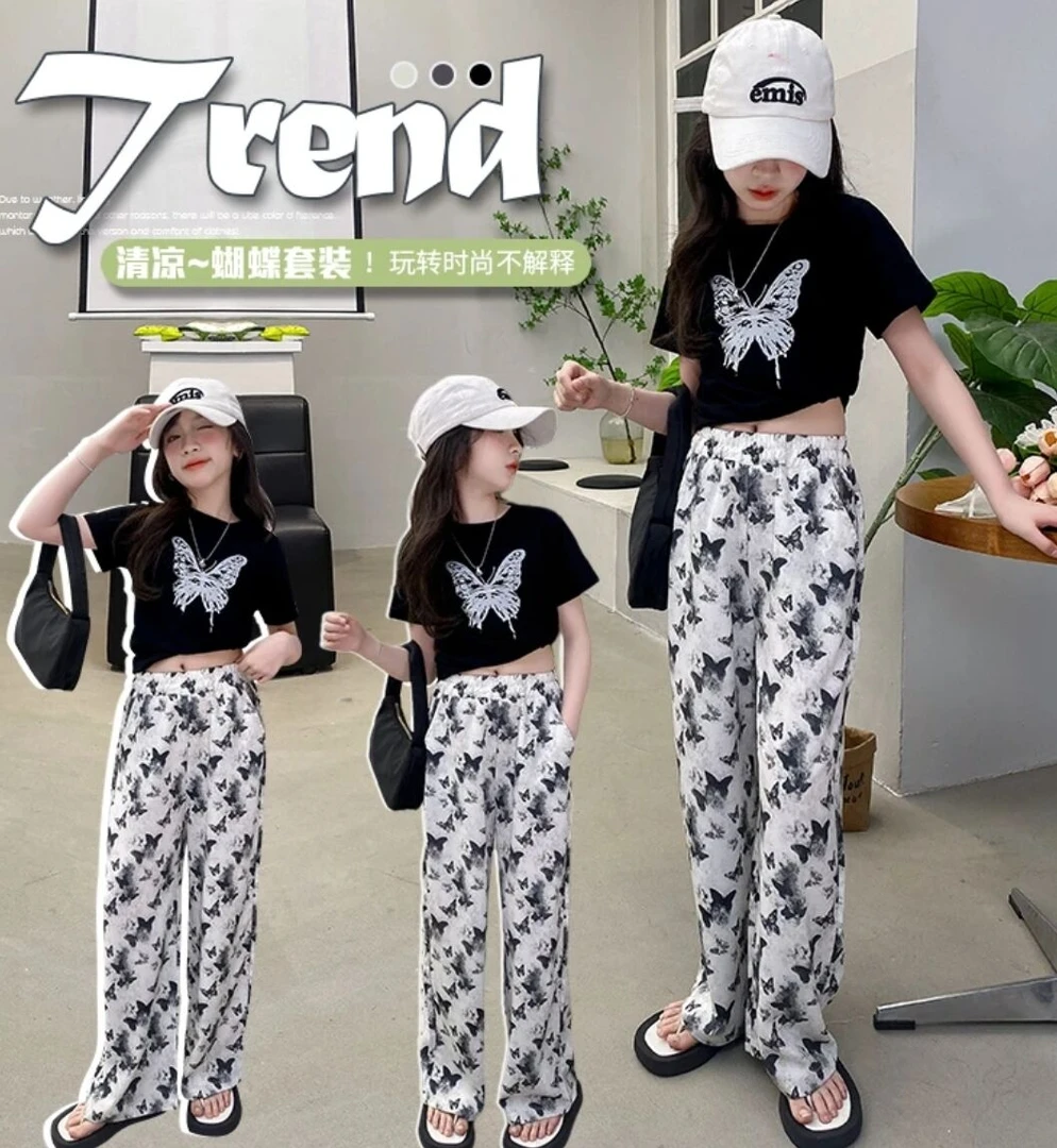 女童夏装网红洋气套装2024年新款童装大童儿童夏季休闲女孩两件套