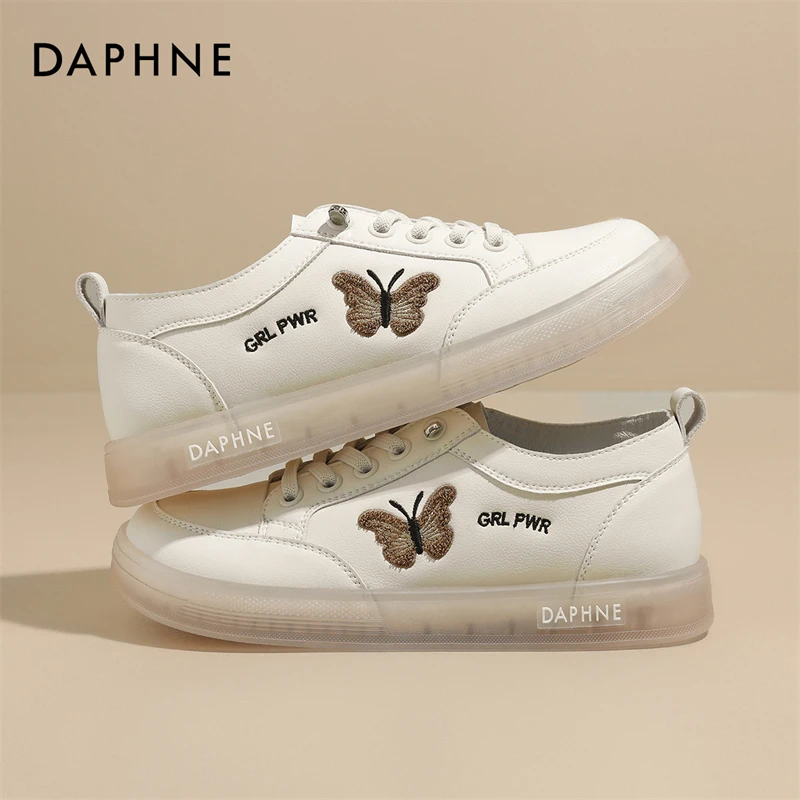 达芙妮正品软底平底小白鞋2025夏季新款一脚蹬板鞋懒人防滑轻便鞋