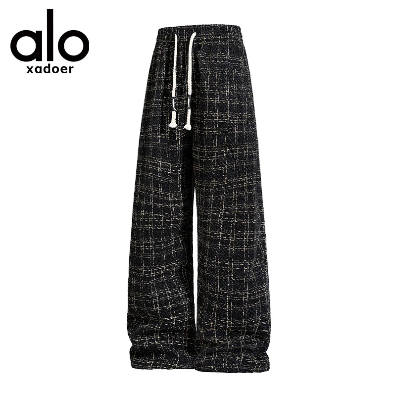 【奥特莱斯】秋季格子宽松免烫处理纯色休闲裤直筒裤秋冬时尚双十一