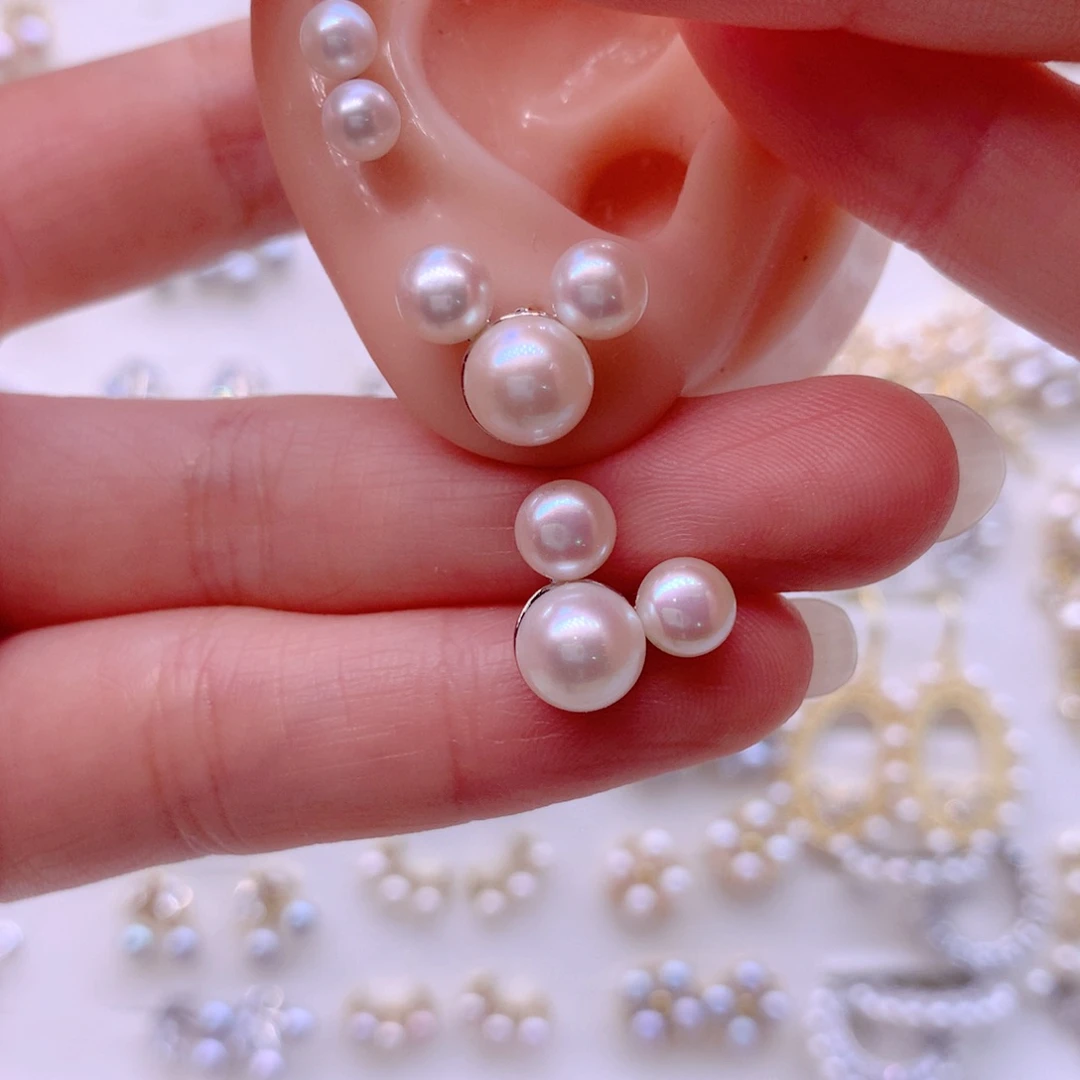 合金淡水珍珠耳饰