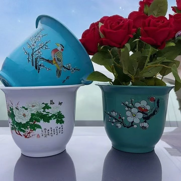 白色牡丹23cm 新款树脂花盆家用绿萝多肉绿植专用花盆