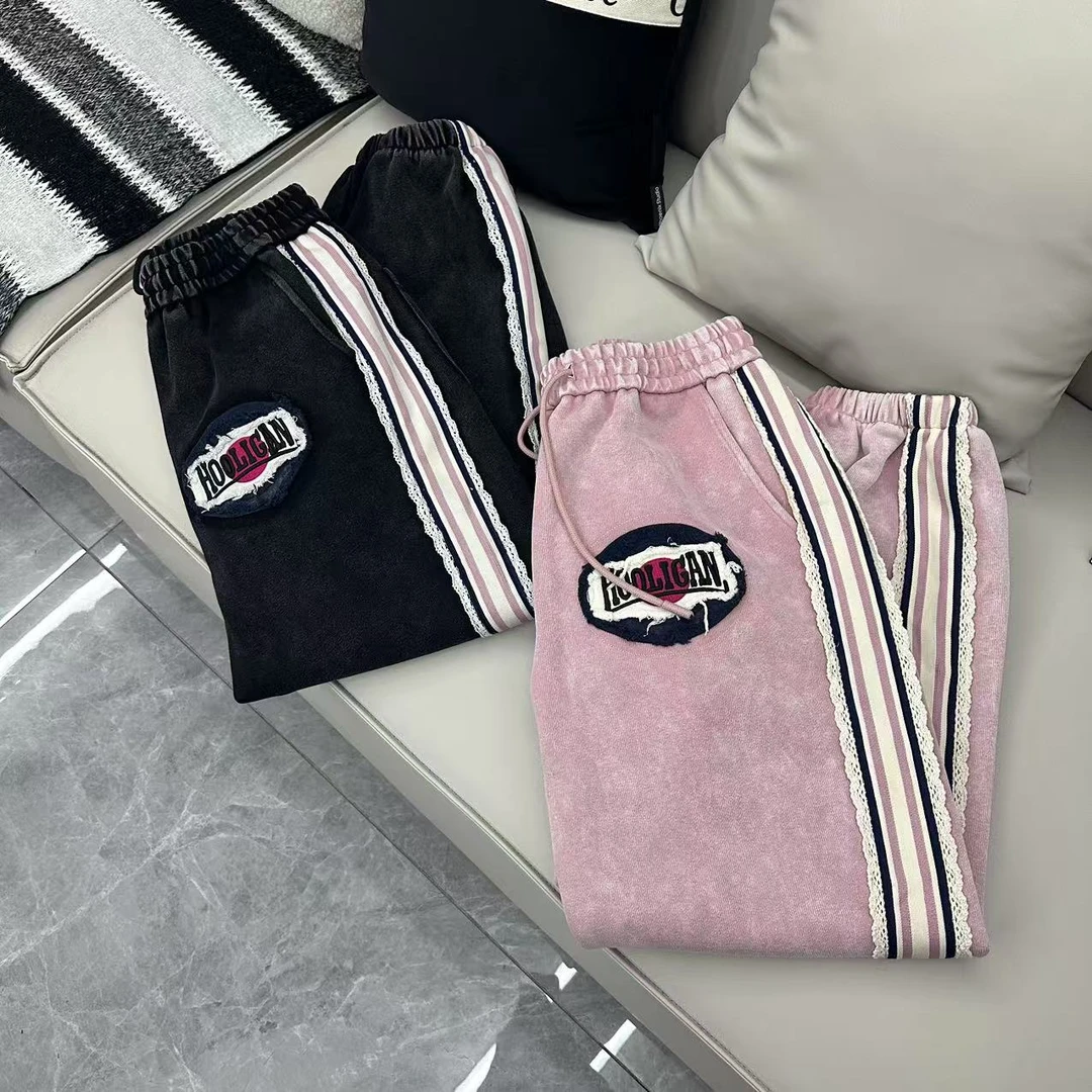 【娜娜推荐】81386潮牌设计师重工拼接洗水卫裤