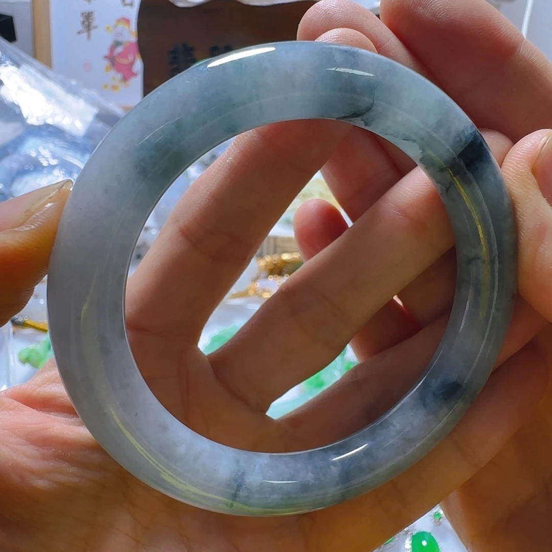 花***光翡翠未镶嵌手镯翡翠460