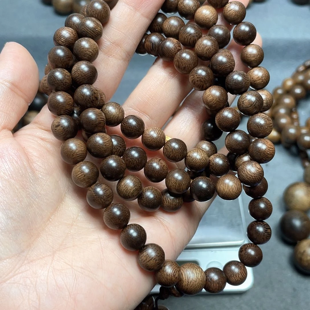 沉香手串强*芽庄白棋0.9