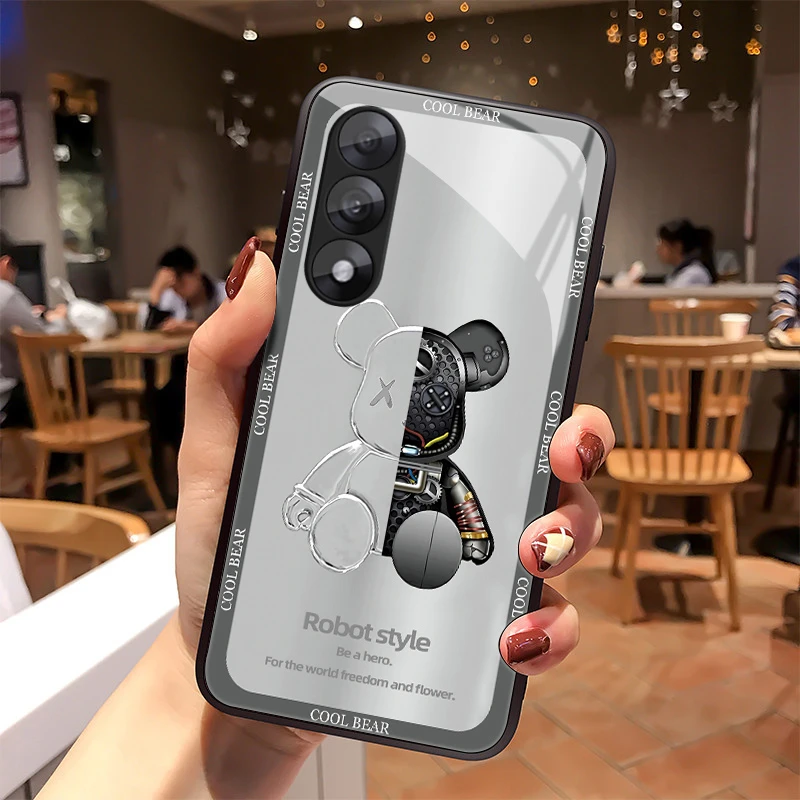 机械小熊适用一加Ace5至尊版手机壳一加Ace5竞速版玻璃壳壳散热质