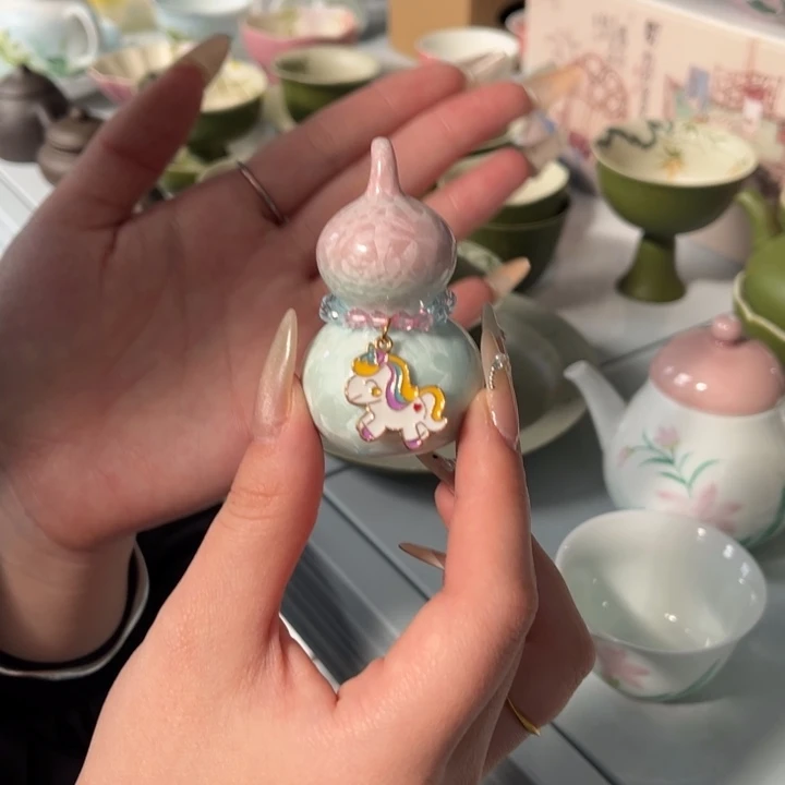 粉色茶宠两件套。