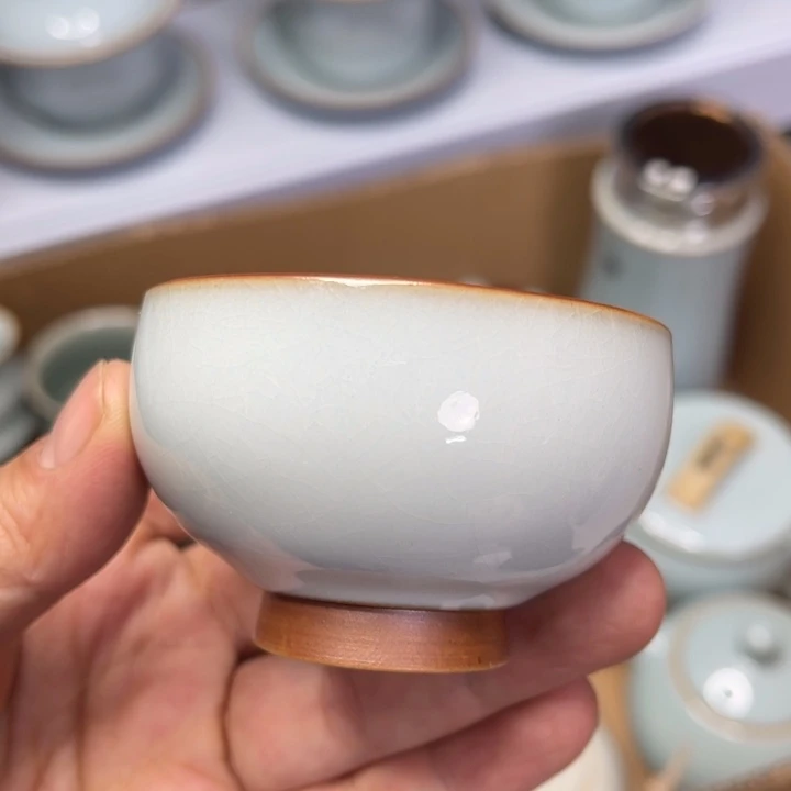 汝州原矿原釉微瑕二个客杯