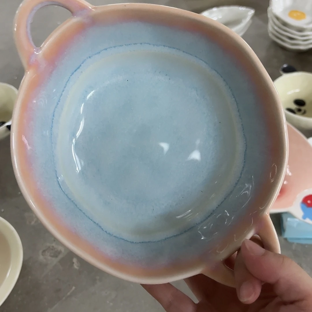 搪瓷微瑕窑变双耳一个
