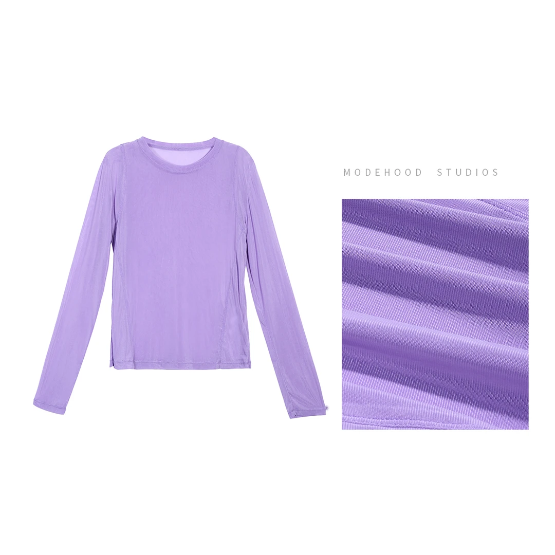 MODE【薄纱缭绕】2025新款内搭上衣叠穿微透冰凉可外穿显瘦长袖T恤