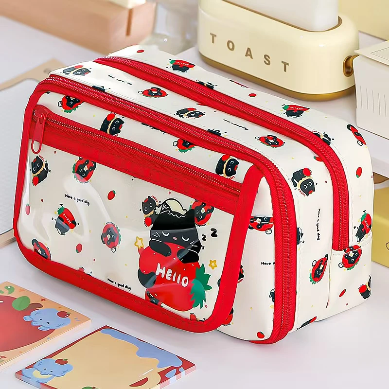 草莓猫➕西瓜黑猫笔袋 8个