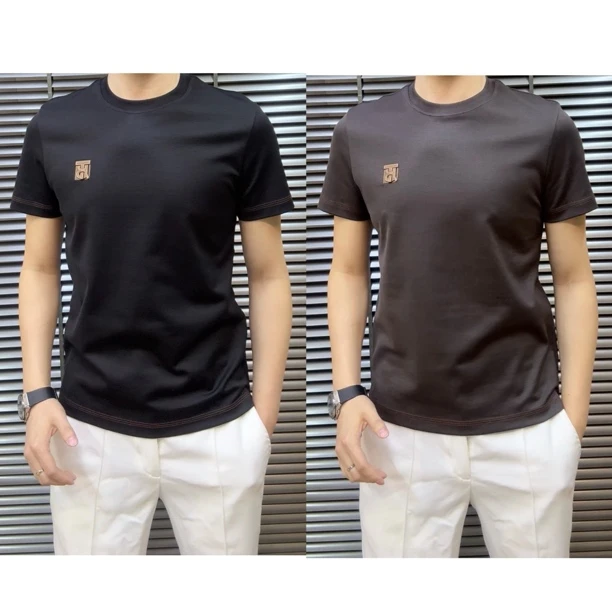 小雨男装｜简约·轻奢｜99238 质感纯色丝滑高定款短袖