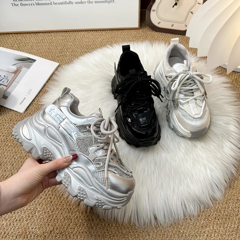 松糕增高老爹鞋女2025春秋季新款小个子增高休闲鞋显瘦轻便运动鞋