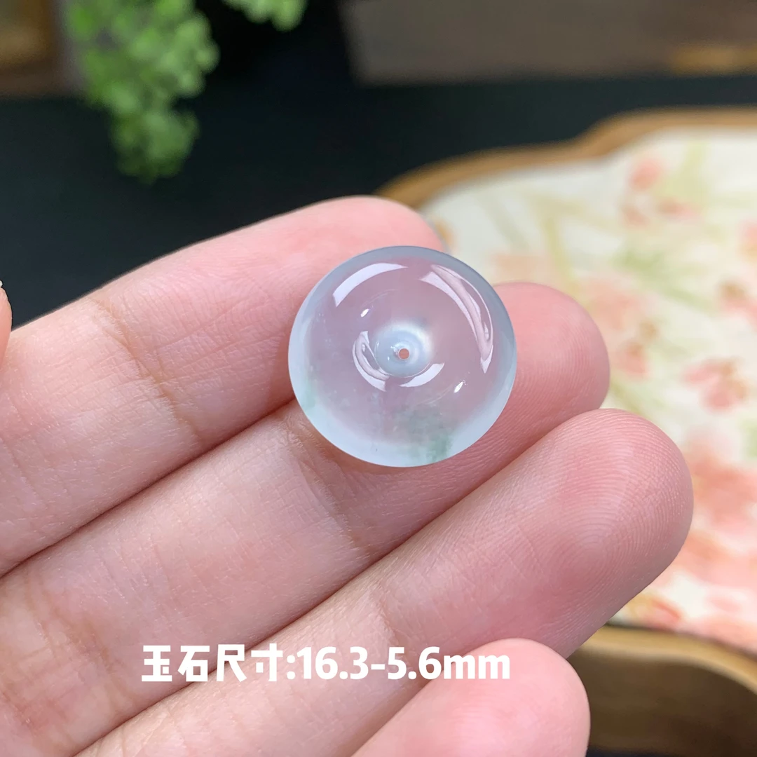 仙子翡翠冰种起光冰透小平安扣吊坠缅甸翡翠A货饱满厚装手绳宝宝