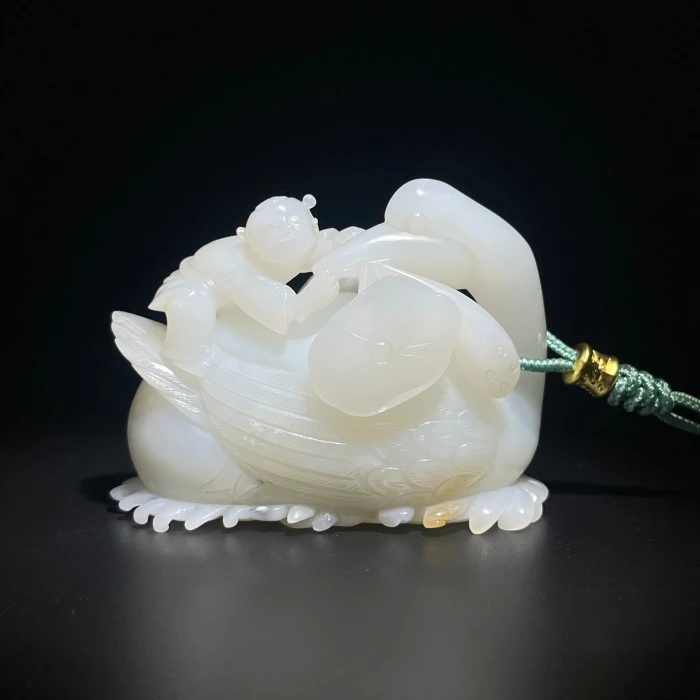 《清代》和田玉安居乐业 山东国营文物商店 25092000377-10837