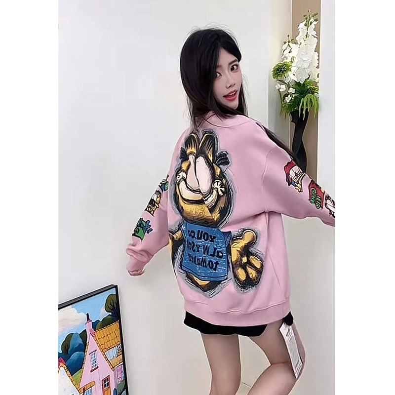 （784/785）y2025新款早秋卡通长袖卫衣女ins韩版印花宽松显瘦上