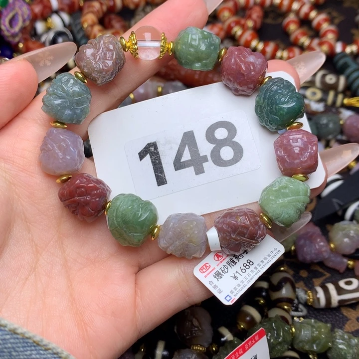 香***合雕刻黄财神手串手串