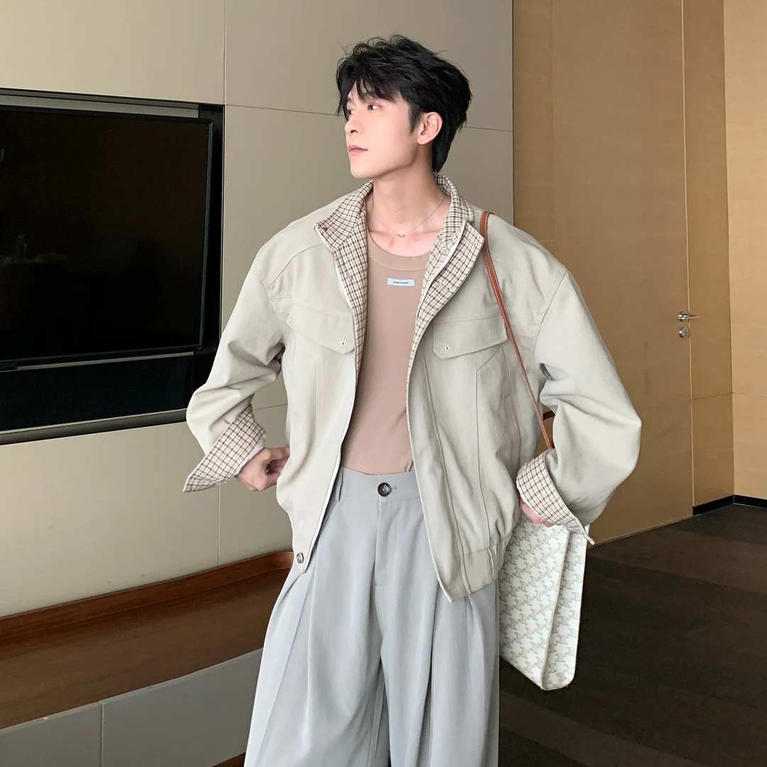 一轩轩轩【上东区老钱】春秋miu系格子假两件外套哈灵顿夹克880399