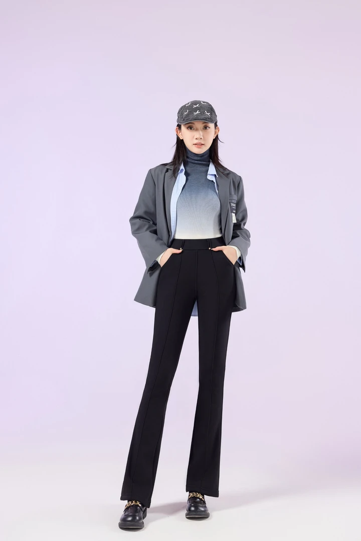 红人上新高腰收腹微喇裤子微喇叭阔腿裤弹力修身舒适显瘦时尚