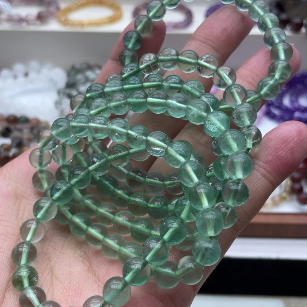 手链水晶未镶嵌8mm左右绿萤石手串