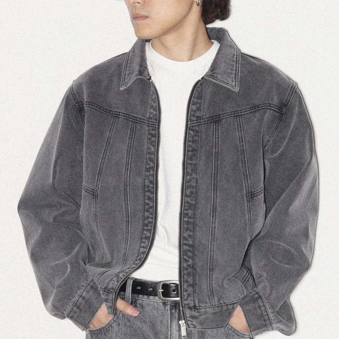 F06-60103-DEI春秋季水洗做旧风格时尚夹克外套