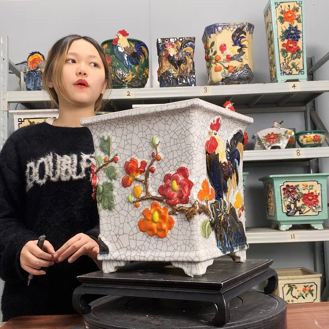 栀*石湾盆中湾盆石湾盆