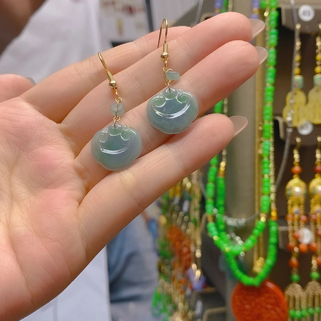 翡翠合金耳饰翡翠