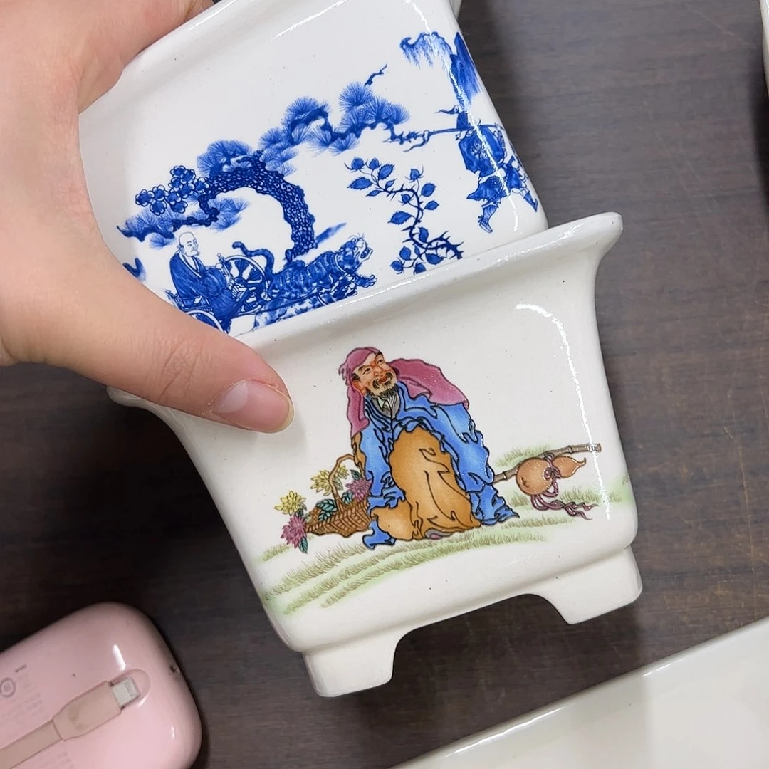 紫砂花盆吕*然216号瑕疵2个13/9cm