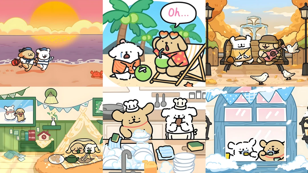 线条狗亚克力冰箱贴