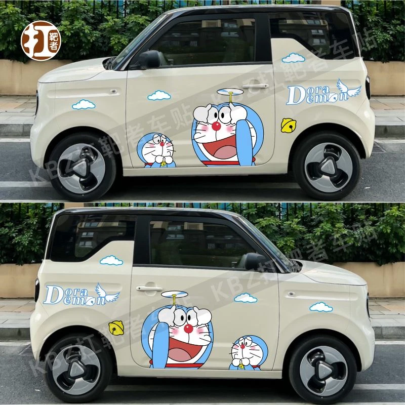 25款吉利熊猫MINI车贴纸车身两侧哆啦A梦动漫可爱卡通改装饰贴画