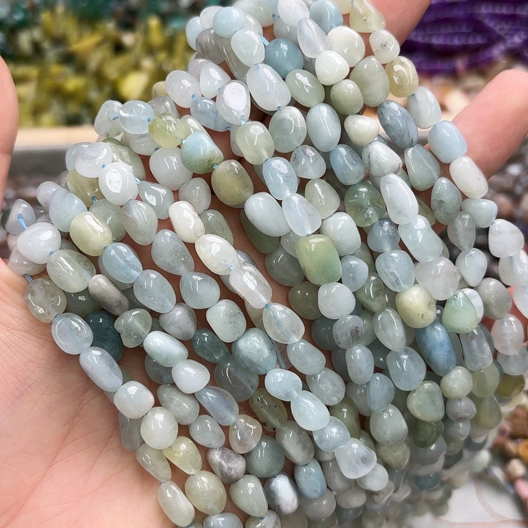 玛瑙/玉髓未镶嵌珠宝半成品6-8海蓝宝随行一条