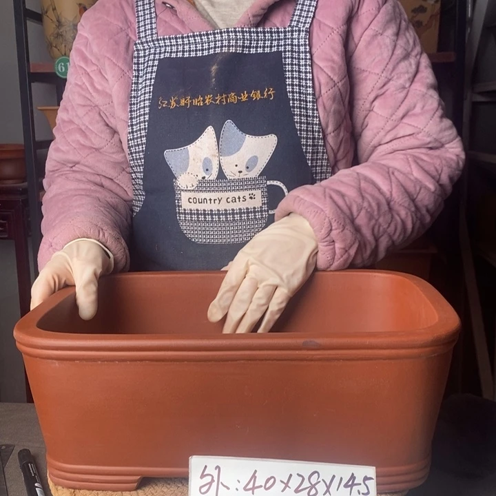 紫砂花泥开裂微瑕紫砂花盆一物一拍