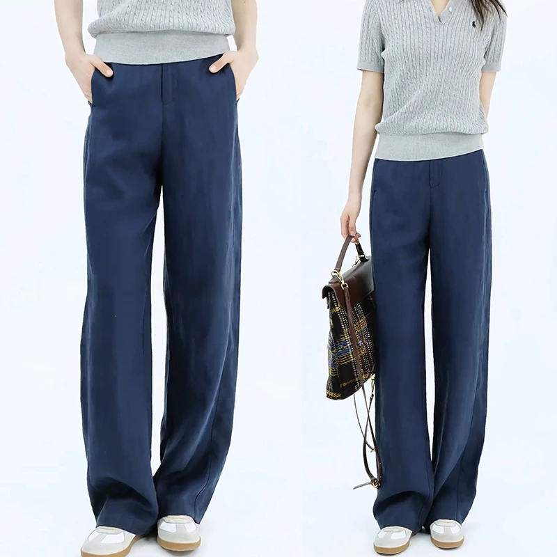 高端阔腿裤女2025夏季薄款新款高腰垂感直筒裤子