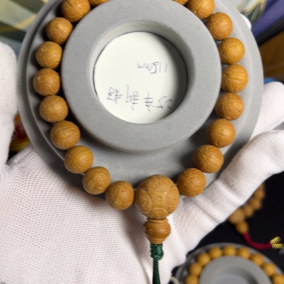 饼***憨菩提尼泊尔凤眼菩提手串25年新籽