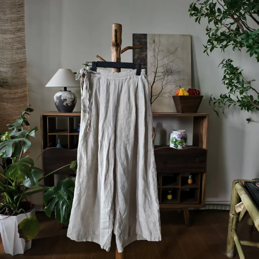 【大梅子推荐】设计款亚麻直筒裤X0256