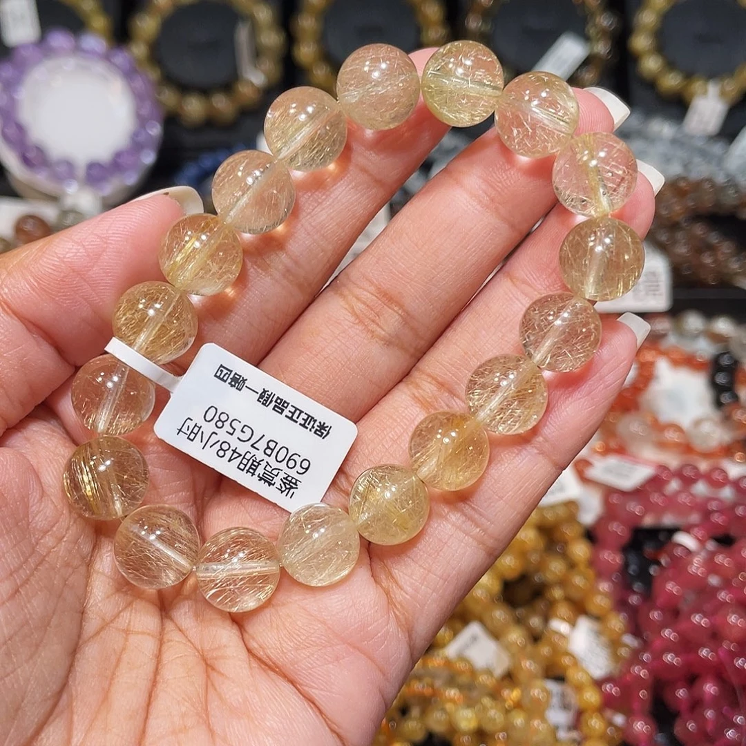 小***儿手串发晶未镶嵌已实名金发11m