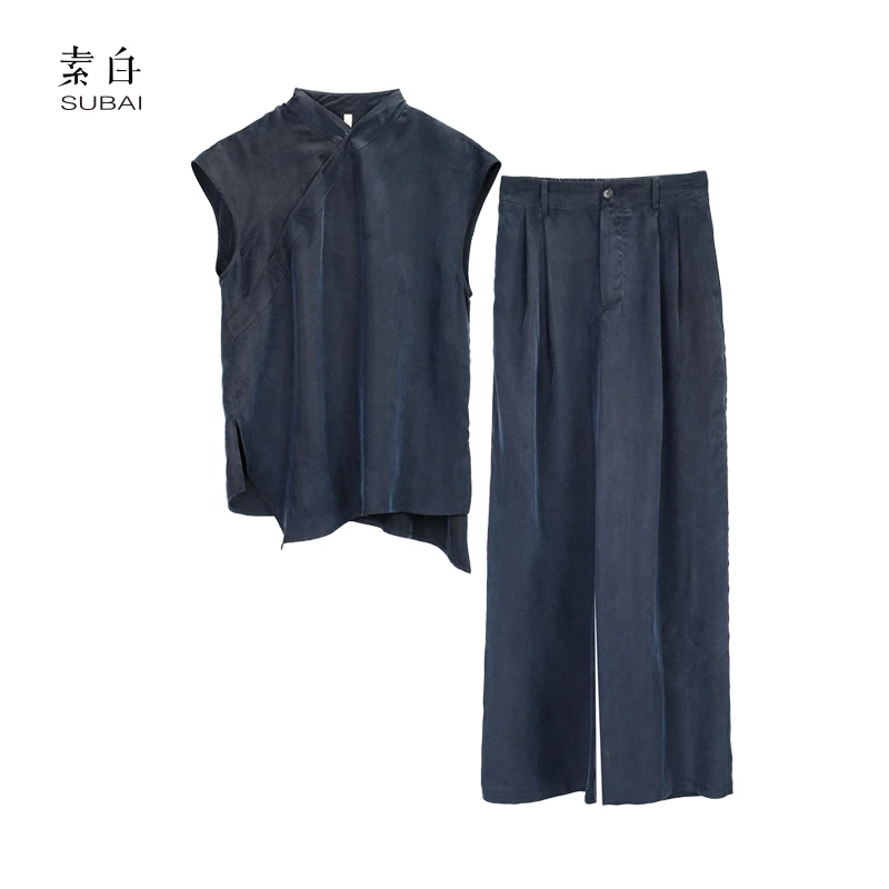 素白新中式【羚图】Z01454极简复古气质套装