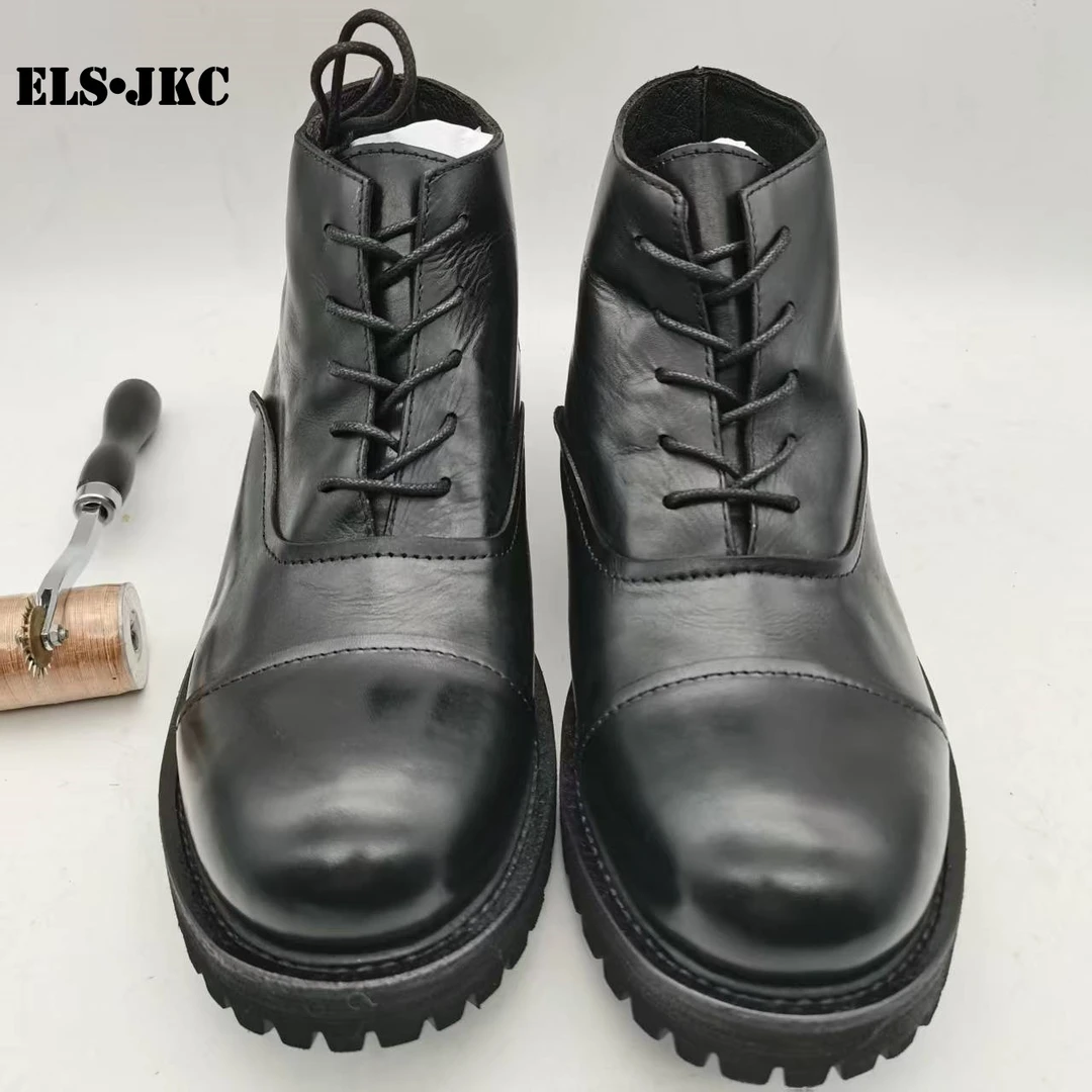 ELS•JKC品牌，俄款马臀皮复古曼特顿靴男款鞋