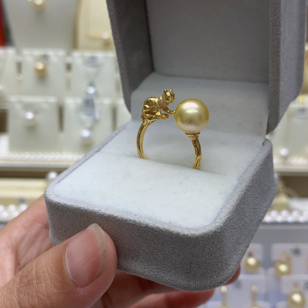 戒指银S925镶嵌海水珍珠