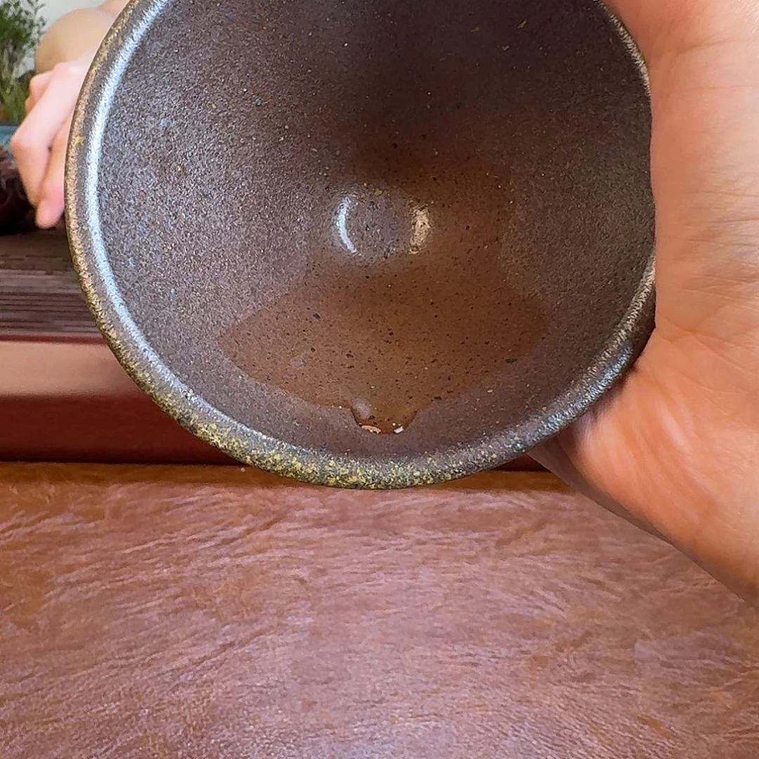 深井紫泥柴烧斗笠杯