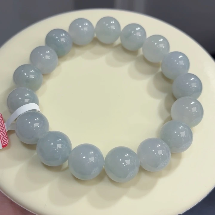 翡翠未镶嵌手链冰胶蓝底飘花卡12