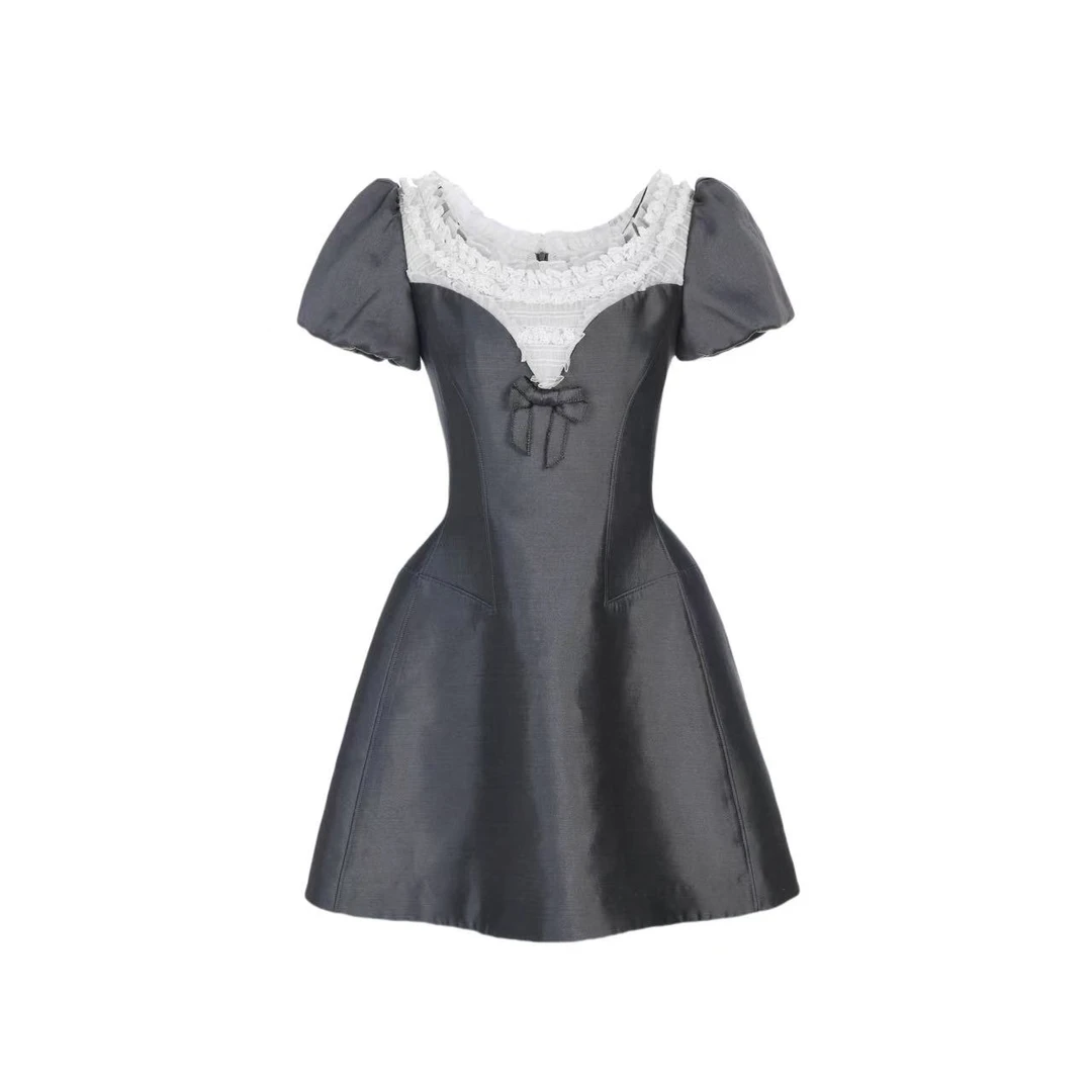 拉飞姆2025夏 洛可可风丝毛连衣裙 LF25X02SO347