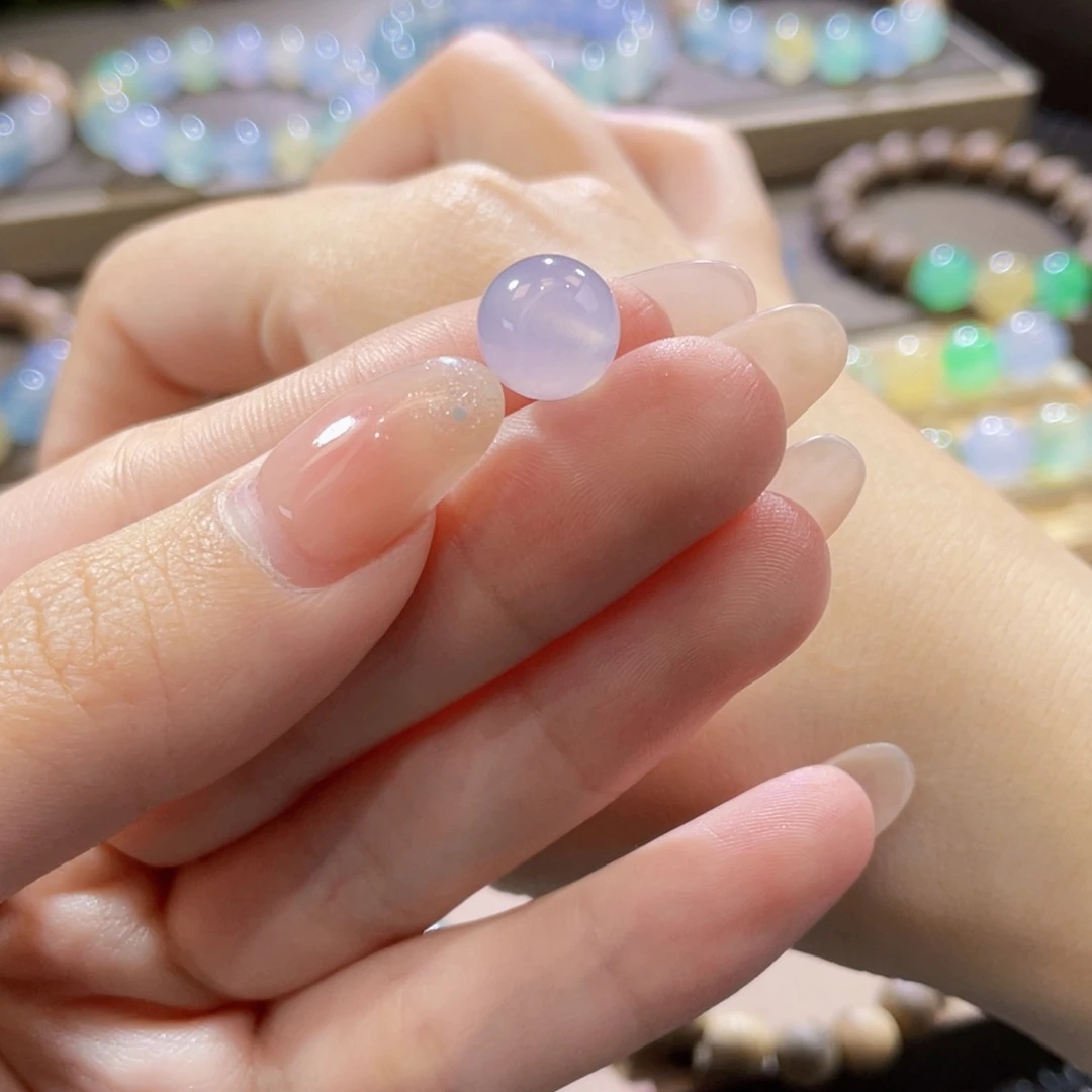 翡翠未镶嵌手链卡10樱花粉